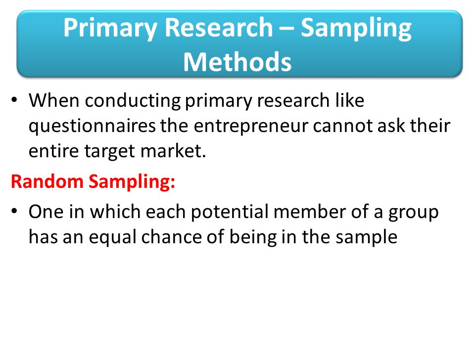 Primary Market Research Methods